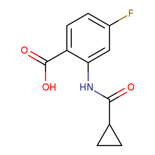 O=C(C1CC1)Nc1cc(F)ccc1C(=O)O