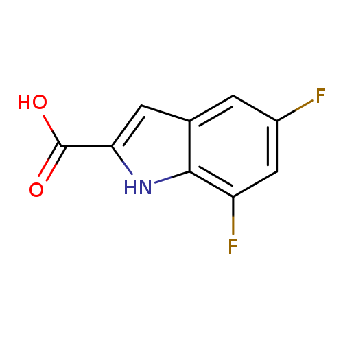 Fc1cc2cc([nH]c2c(c1)F)C(=O)O