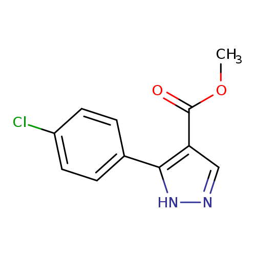 COC(=O)c1cn[nH]c1c1ccc(cc1)Cl