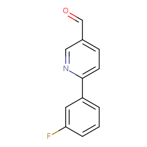O=Cc1ccc(nc1)c1cccc(c1)F