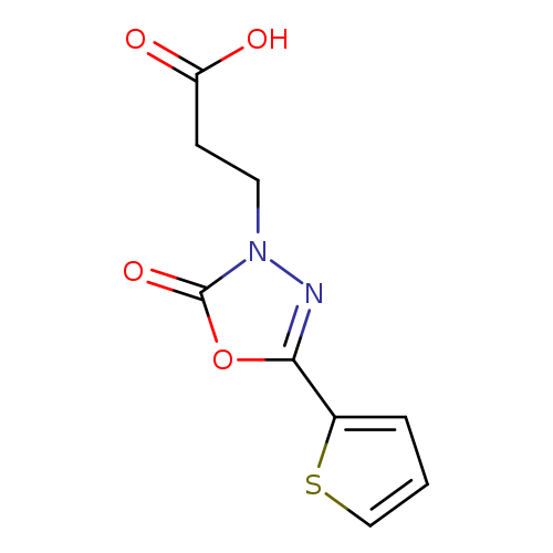 OC(=O)CCn1nc(oc1=O)c1cccs1