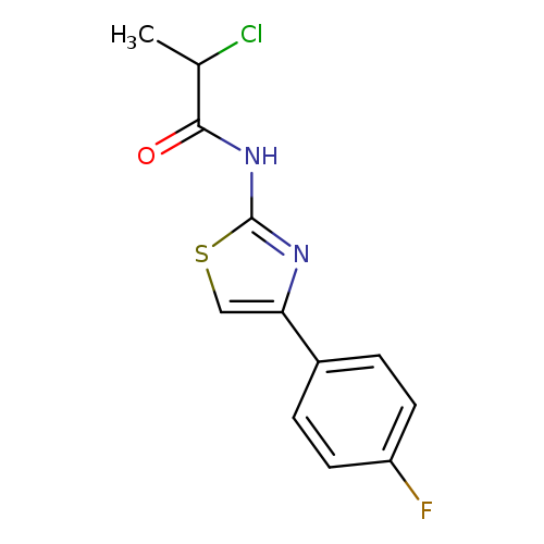O=C(C(Cl)C)Nc1scc(n1)c1ccc(cc1)F