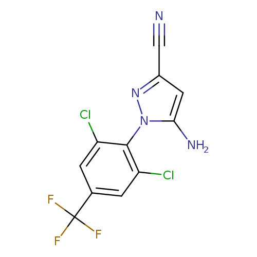 N#Cc1nn(c(c1)N)c1c(Cl)cc(cc1Cl)C(F)(F)F
