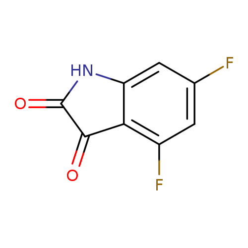 Fc1cc2NC(=O)C(=O)c2c(c1)F