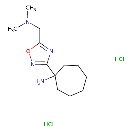 CN(Cc1onc(n1)C1(N)CCCCCC1)C.Cl.Cl