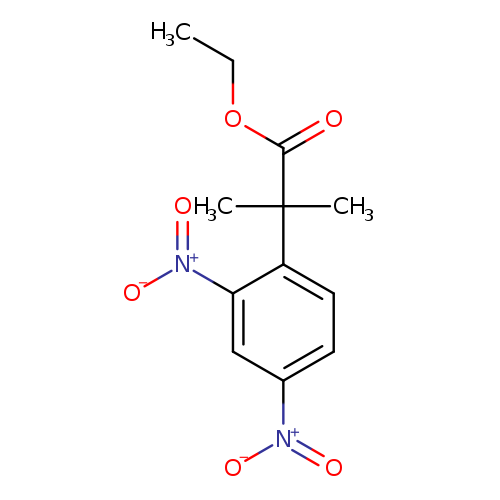 CCOC(=O)C(c1ccc(cc1[N+](=O)[O-])[N+](=O)[O-])(C)C