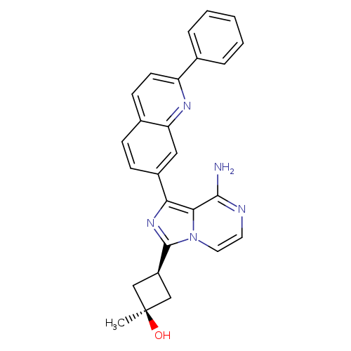 Nc1nccn2c1c(nc2[C@@H]1C[C@](C1)(C)O)c1ccc2c(c1)nc(cc2)c1ccccc1