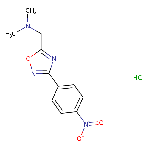 CN(Cc1onc(n1)c1ccc(cc1)[N+](=O)[O-])C.Cl