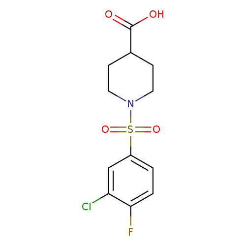 OC(=O)C1CCN(CC1)S(=O)(=O)c1ccc(c(c1)Cl)F