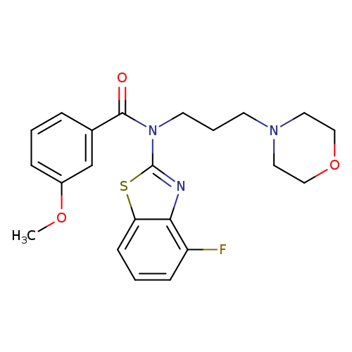 COc1cccc(c1)C(=O)N(c1sc2c(n1)c(F)ccc2)CCCN1CCOCC1