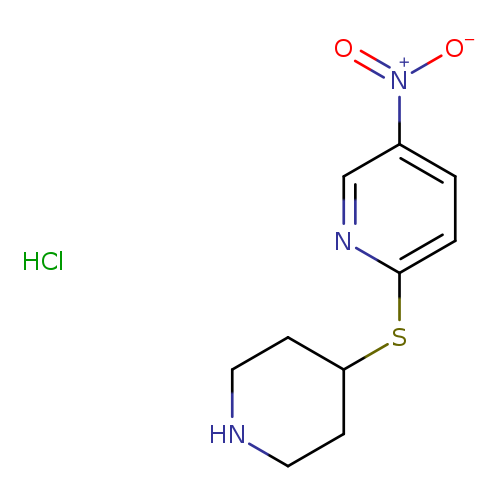 [O-][N+](=O)c1ccc(nc1)SC1CCNCC1.Cl