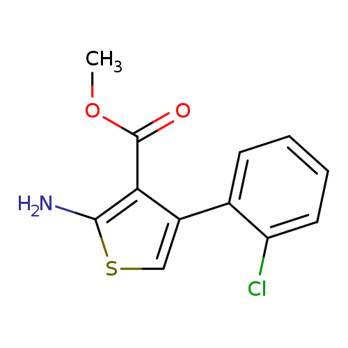 COC(=O)c1c(N)scc1c1ccccc1Cl