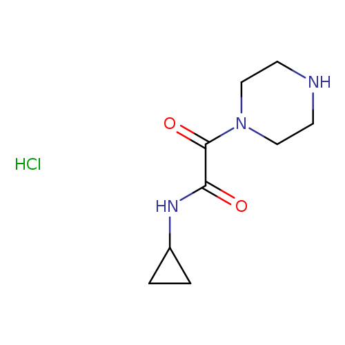 O=C(C(=O)NC1CC1)N1CCNCC1.Cl