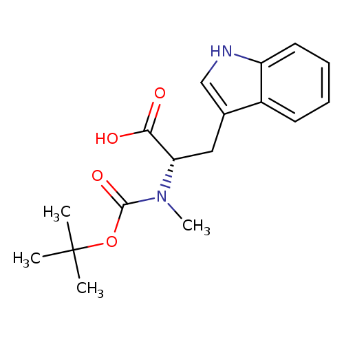 OC(=O)[C@@H](N(C(=O)OC(C)(C)C)C)Cc1c[nH]c2c1cccc2