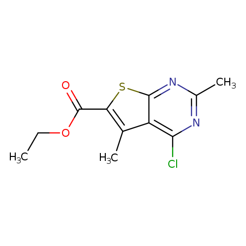 CCOC(=O)c1sc2c(c1C)c(Cl)nc(n2)C
