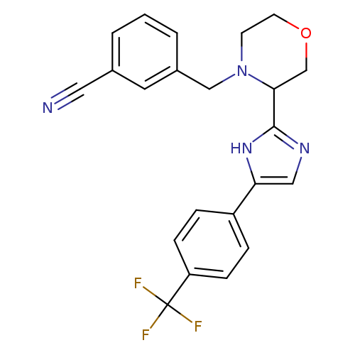 N#Cc1cccc(c1)CN1CCOCC1c1ncc([nH]1)c1ccc(cc1)C(F)(F)F