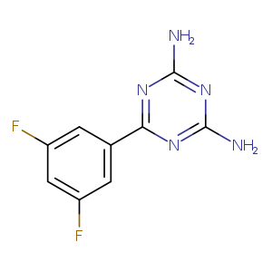 Fc1cc(F)cc(c1)c1nc(N)nc(n1)N