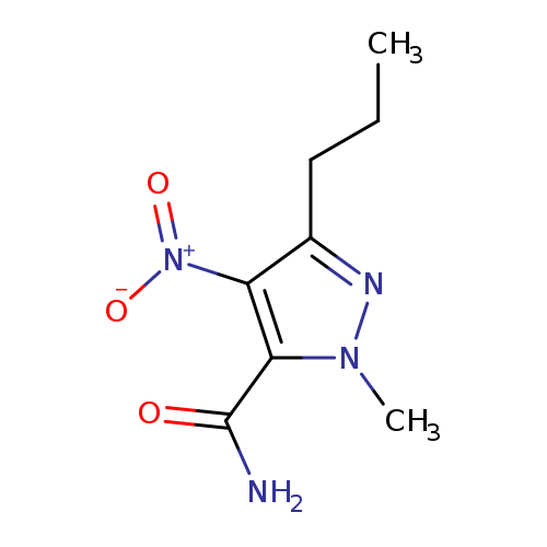 CCCc1nn(c(c1[N+](=O)[O-])C(=O)N)C