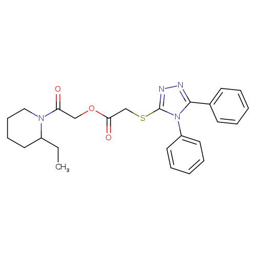 CCC1CCCCN1C(=O)COC(=O)CSc1nnc(n1c1ccccc1)c1ccccc1