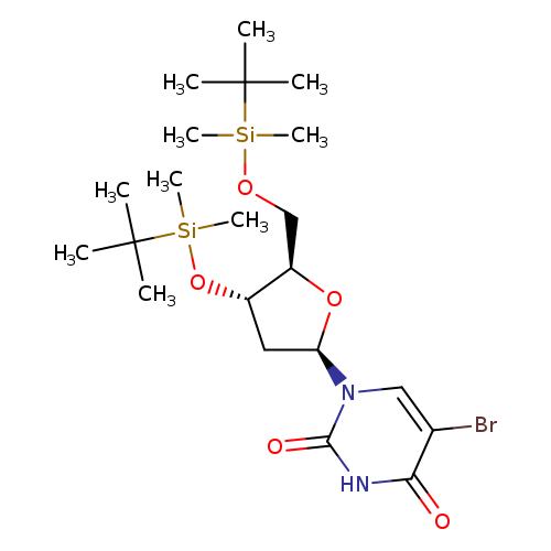 O=c1[nH]c(=O)n(cc1Br)[C@H]1C[C@@H]([C@H](O1)CO[Si](C(C)(C)C)(C)C)O[Si](C(C)(C)C)(C)C