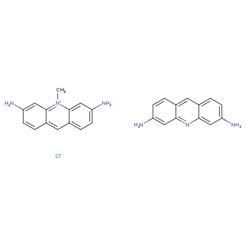 Nc1ccc2c(c1)[n+](C)c1c(c2)ccc(c1)N.Nc1ccc2c(c1)nc1c(c2)ccc(c1)N.[Cl-]