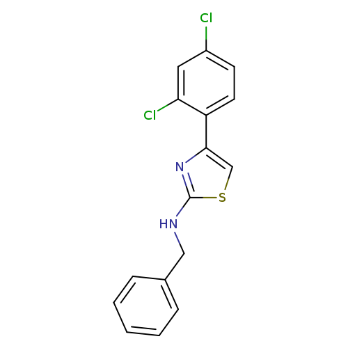 Clc1ccc(c(c1)Cl)c1csc(n1)NCc1ccccc1