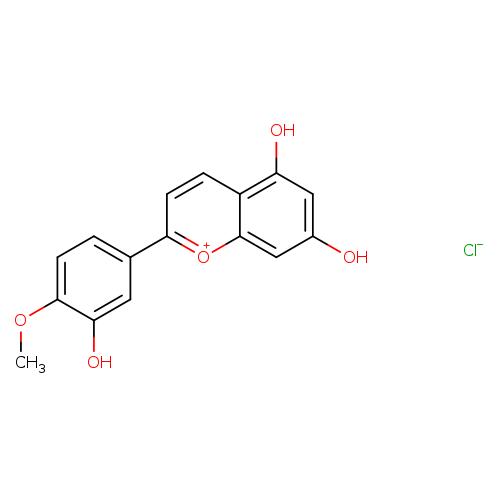 COc1ccc(cc1O)c1ccc2c([o+]1)cc(cc2O)O.[Cl-]