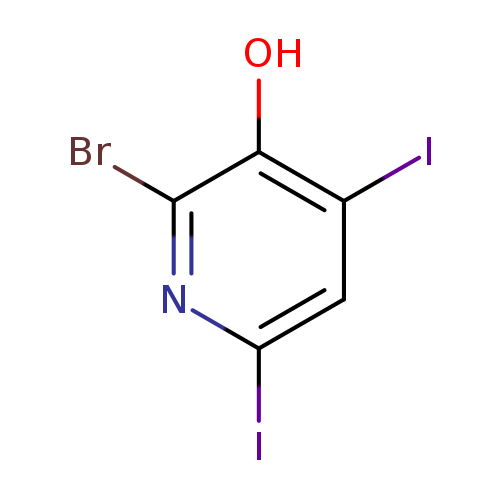 Ic1cc(I)c(c(n1)Br)O