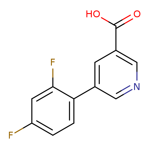Fc1ccc(c(c1)F)c1cncc(c1)C(=O)O