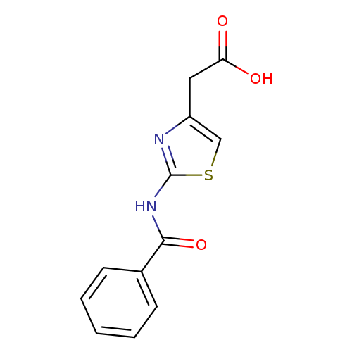 OC(=O)Cc1csc(n1)NC(=O)c1ccccc1