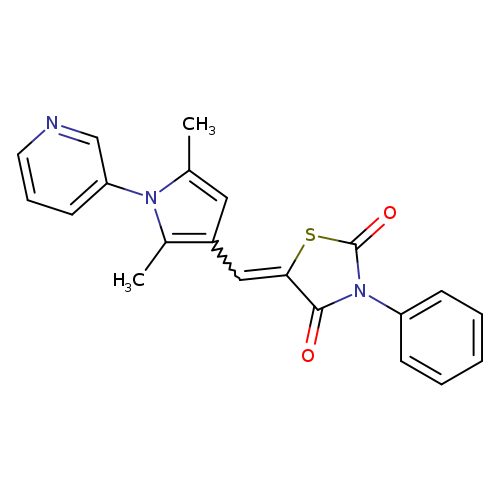 O=C1SC(=Cc2cc(n(c2C)c2cccnc2)C)C(=O)N1c1ccccc1