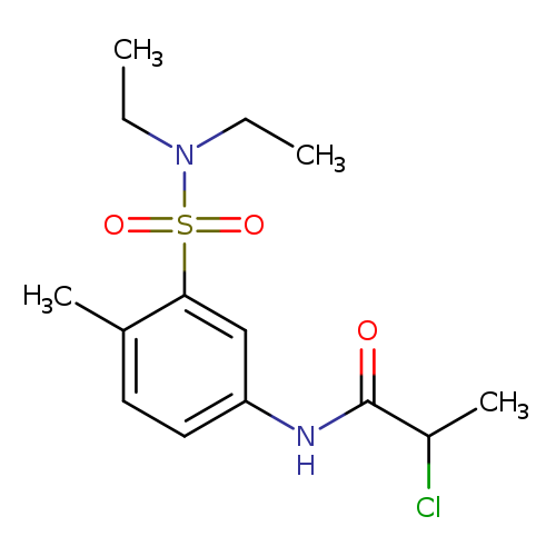 CCN(S(=O)(=O)c1cc(ccc1C)NC(=O)C(Cl)C)CC