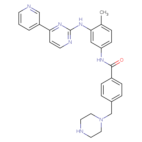 O=C(c1ccc(cc1)CN1CCNCC1)Nc1ccc(c(c1)Nc1nccc(n1)c1cccnc1)C