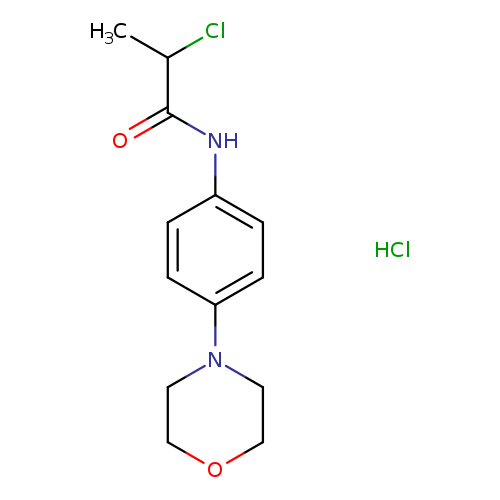 CC(C(=O)Nc1ccc(cc1)N1CCOCC1)Cl.Cl