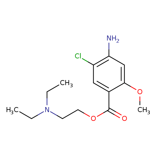 CCN(CCOC(=O)c1cc(Cl)c(cc1OC)N)CC