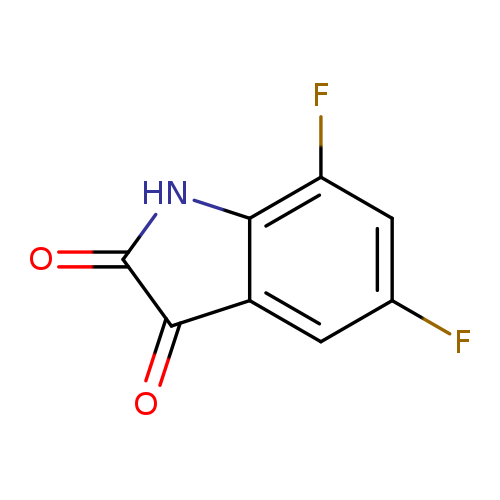 Fc1cc(F)c2c(c1)C(=O)C(=O)N2