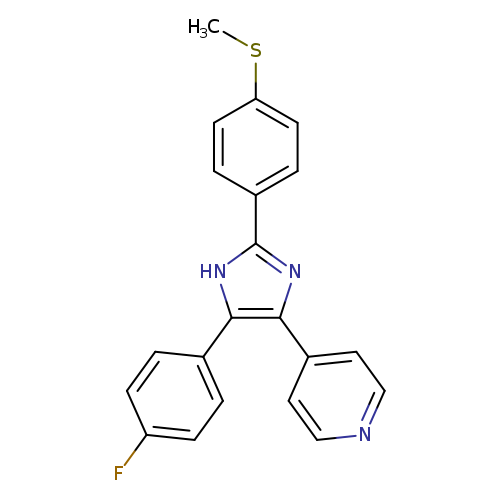 CSc1ccc(cc1)c1[nH]c(c(n1)c1ccncc1)c1ccc(cc1)F