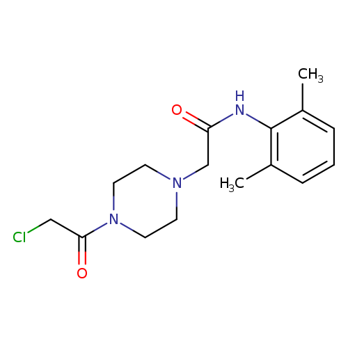 ClCC(=O)N1CCN(CC1)CC(=O)Nc1c(C)cccc1C
