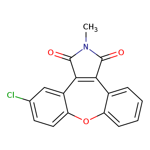Clc1ccc2c(c1)c1=c(c3c(o2)cccc3)c(=O)n(c1=O)C