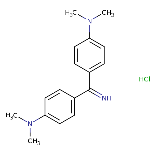 CN(c1ccc(cc1)C(=N)c1ccc(cc1)N(C)C)C.Cl