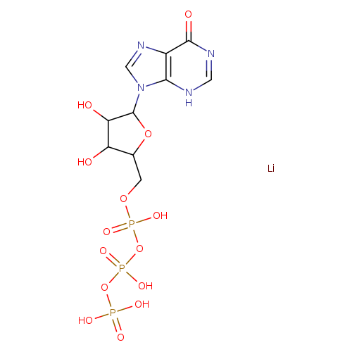 OC1C(COP(=O)(OP(=O)(OP(=O)(O)O)O)O)OC(C1O)n1cnc2c1[nH]cnc2=O.[Li]