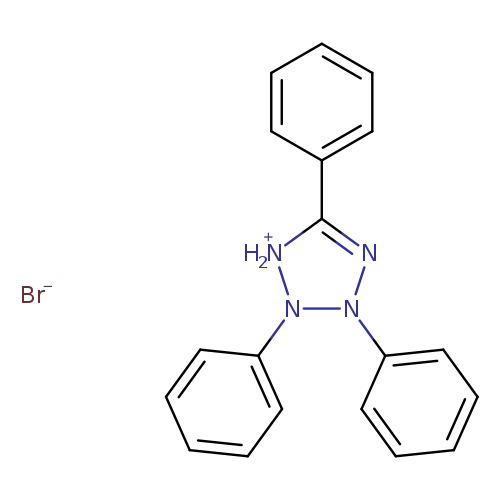 c1ccc(cc1)C1=NN(N([NH2+]1)c1ccccc1)c1ccccc1.[Br-]