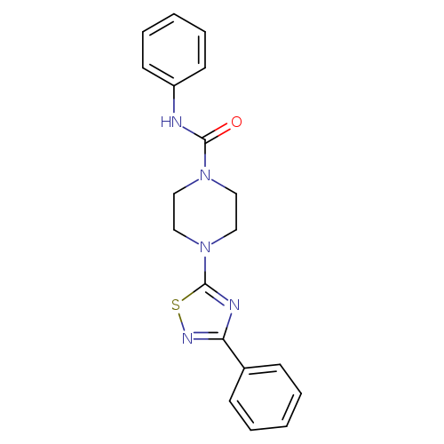 O=C(N1CCN(CC1)c1snc(n1)c1ccccc1)Nc1ccccc1