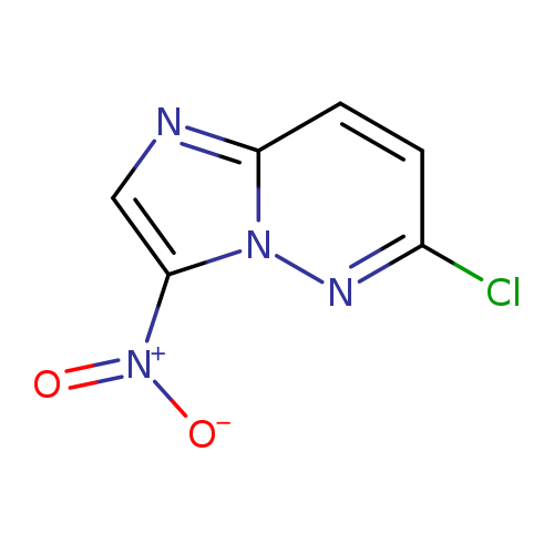 Clc1ccc2n(n1)c(cn2)[N+](=O)[O-]