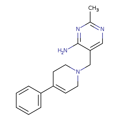 Cc1ncc(c(n1)N)CN1CCC(=CC1)c1ccccc1