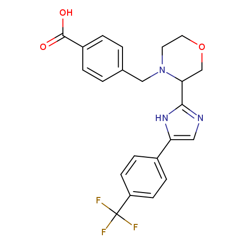 OC(=O)c1ccc(cc1)CN1CCOCC1c1ncc([nH]1)c1ccc(cc1)C(F)(F)F
