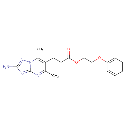 O=C(CCc1c(C)nc2n(c1C)nc(n2)N)OCCOc1ccccc1