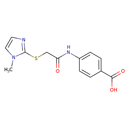 O=C(Nc1ccc(cc1)C(=O)O)CSc1nccn1C