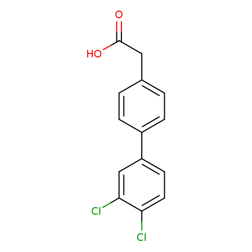 OC(=O)Cc1ccc(cc1)c1ccc(c(c1)Cl)Cl