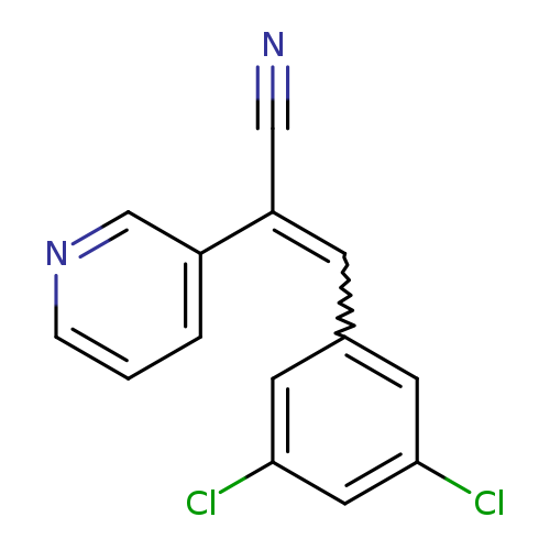 N#CC(=Cc1cc(Cl)cc(c1)Cl)c1cccnc1